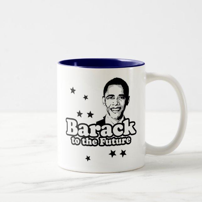 Caneca De Café Em Dois Tons Barack ao t-shirt futuro (Direita)