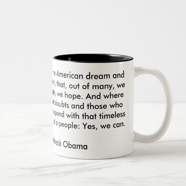 Caneca De Café Em Dois Tons Barack Obama - Discurso de Aceitação (Direita)