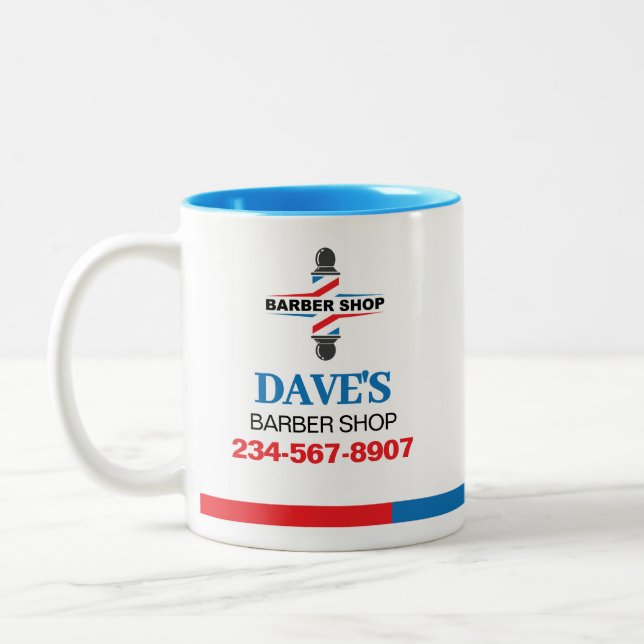 Caneca De Café Em Dois Tons Barbearia (Esquerda)