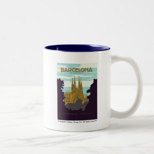 Caneca De Café Em Dois Tons Barcelona, Espanha - Sagrada Família