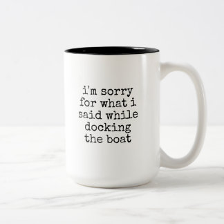 Caneca De Café Em Dois Tons Barco de Docagem Branco de Iatismo de Navegação Di