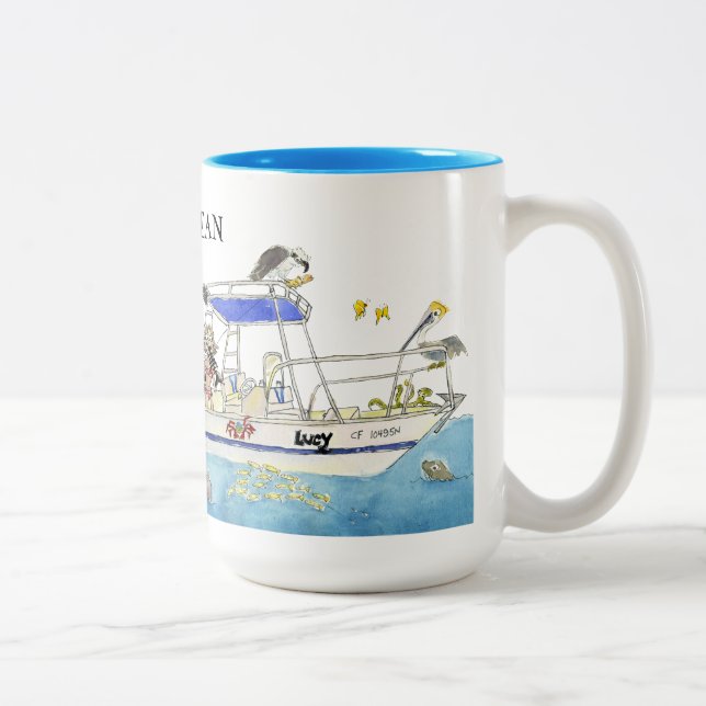 Caneca De Café Em Dois Tons Barco de Gostei (Direita)