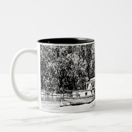 Caneca De Café Em Dois Tons Barco de Paddle no rio Murray Victoria