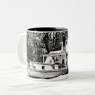 Caneca De Café Em Dois Tons Barco de Paddle no rio Murray Victoria