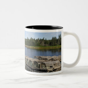 Caneca De Café Em Dois Tons Barco Lagosteiro, Mushaboom, Nova Scotia, Canadá