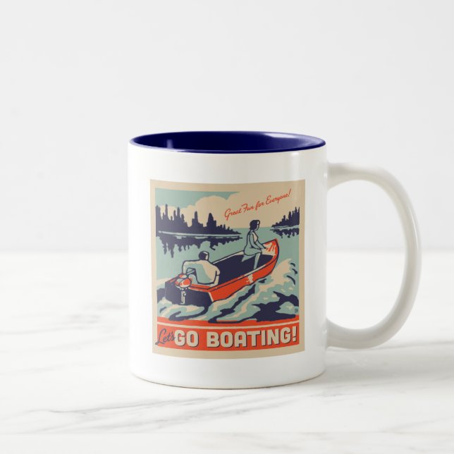 Caneca De Café Em Dois Tons Barco vamos Go (Direita)