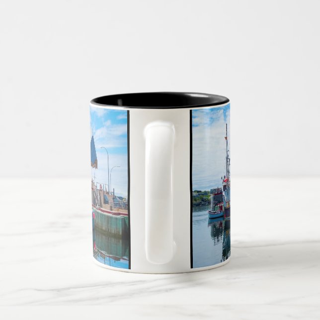 Caneca De Café Em Dois Tons Barcos da costa leste (Alça)