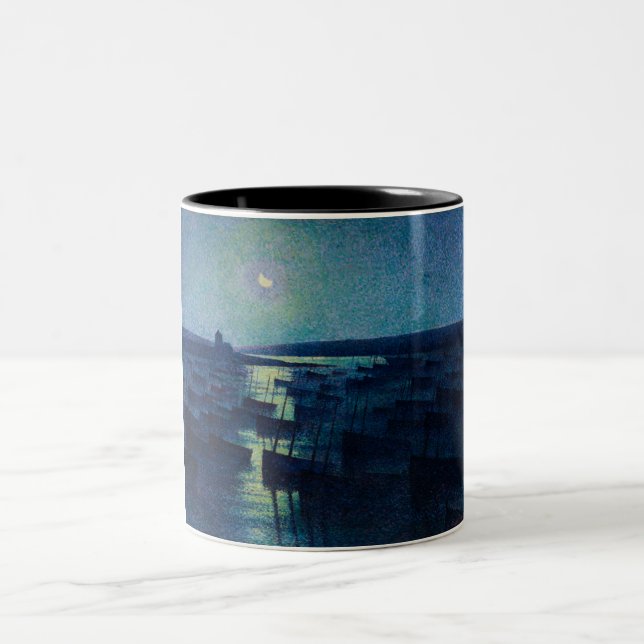 Caneca De Café Em Dois Tons Barcos de pesca à Lua (Camaret, França) (Centro)