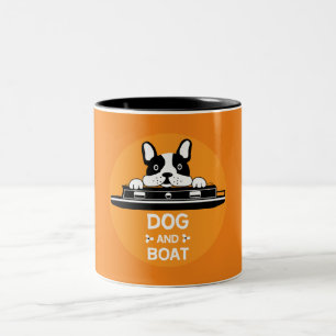 Caneca De Café Em Dois Tons Barcos Estreitos Engraçados Canais Britânicos