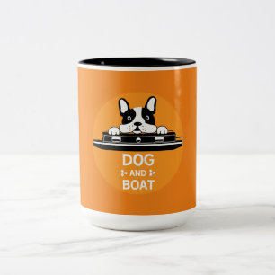 Caneca De Café Em Dois Tons Barcos Estreitos Engraçados Canais Britânicos