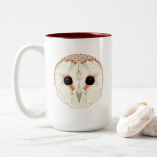 Caneca De Café Em Dois Tons Barn Owl 15oz Vermelho Escuro Mug
