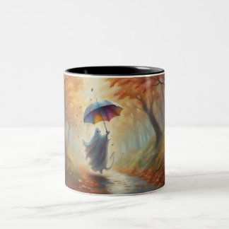 Caneca De Café Em Dois Tons Barnaby Fantasma e seu guarda-chuva mágico