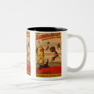 Caneca De Café Em Dois Tons Barnum & Bailey - cães maravilhosos do futebol