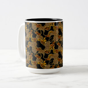 Caneca De Café Em Dois Tons Barra de Ouro Barroco Luxo Casa
