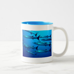 Caneca De Café Em Dois Tons barracuda mergulho mar profundo água oceano tropic