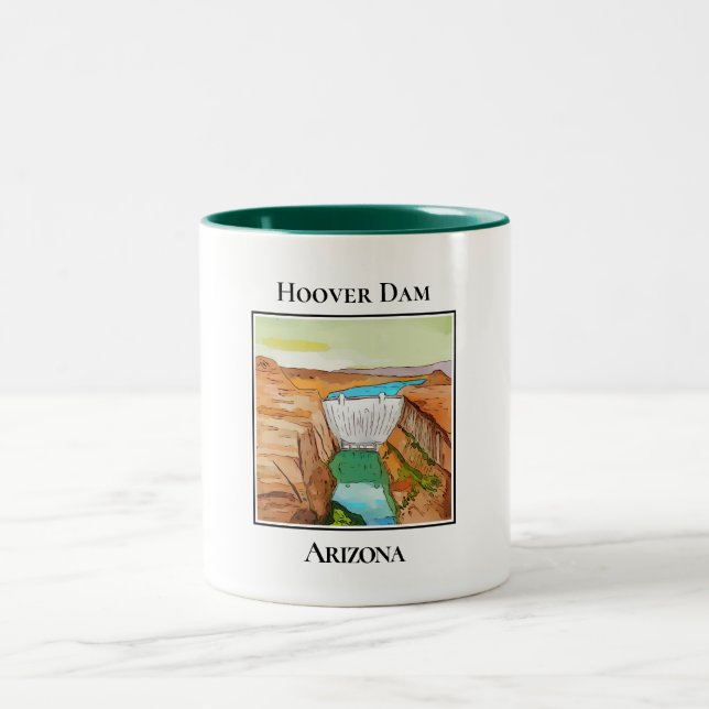 Caneca De Café Em Dois Tons Barragem Hoover na Arizona (Centro)