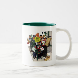 Caneca De Café Em Dois Tons Barramento para o Natal