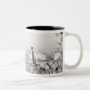 Caneca De Café Em Dois Tons Barricada na rua Dauphine