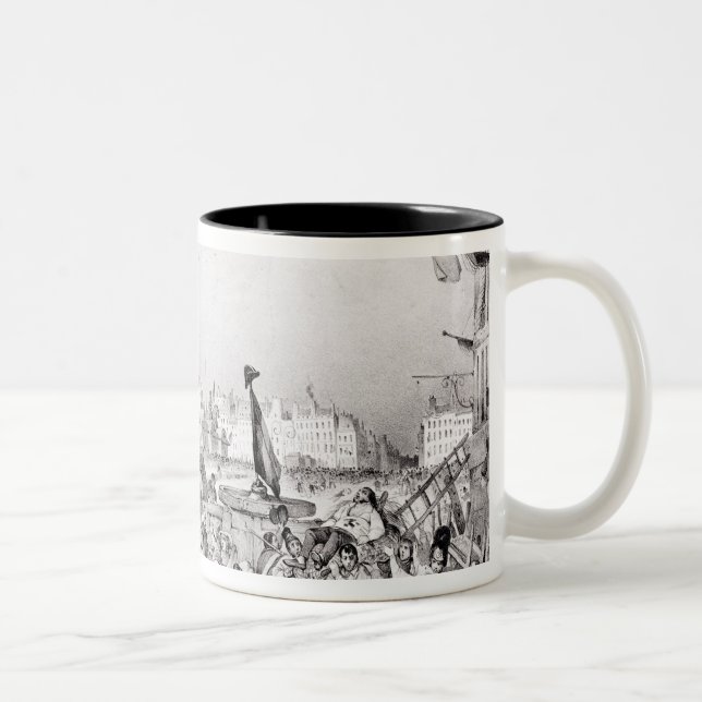 Caneca De Café Em Dois Tons Barricada na rua Dauphine (Direita)
