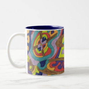 Caneca De Café Em Dois Tons Barulho alegre, Abstrato