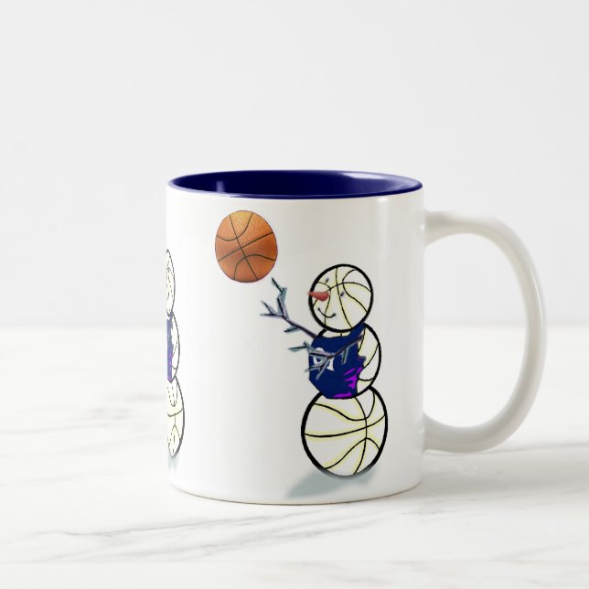 Caneca De Café Em Dois Tons Basball Snowman Natal (Direita)