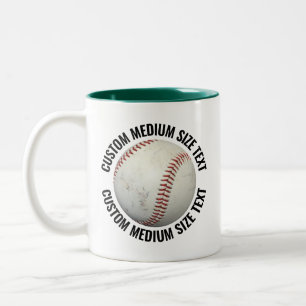 Caneca De Café Em Dois Tons Baseball & Texto Médio VERDE CAÇADOR 325ml Persona