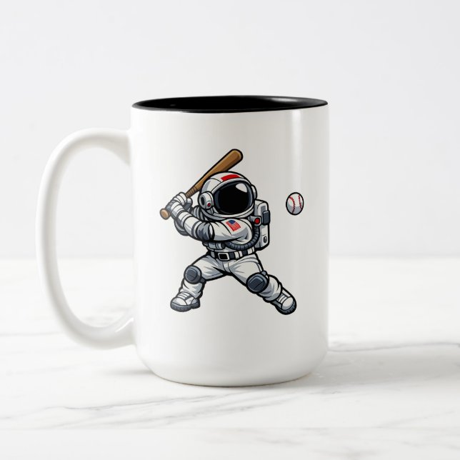 Caneca De Café Em Dois Tons Basebol Astronauta (Esquerda)