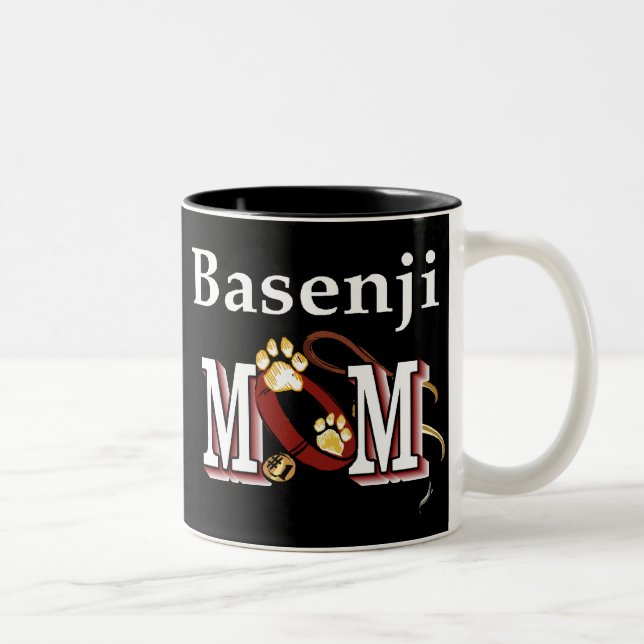 Caneca De Café Em Dois Tons Basenji Mãe Mug (Direita)