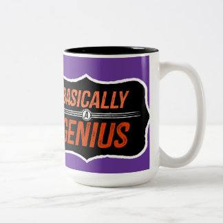 Caneca De Café Em Dois Tons Basicamente um gênio (para Christie)