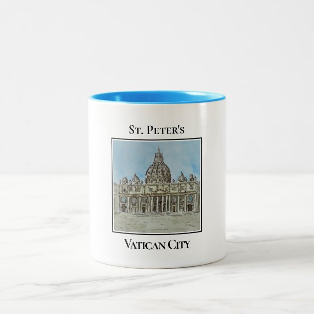 Caneca De Café Em Dois Tons Basilica de Peter, Cidade Vaticano, Itália (Centro)