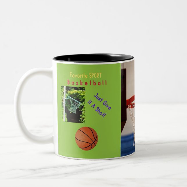 Caneca De Café Em Dois Tons Basquete (Esquerda)