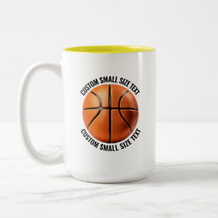 Caneca De Café Em Dois Tons Basquete & Texto Pequeno AMARELO 443ml Personaliza