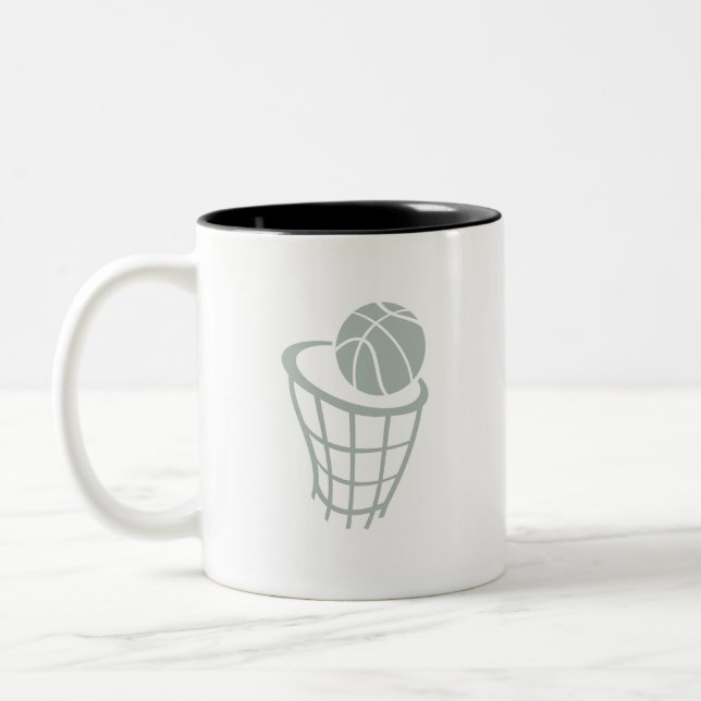 Caneca De Café Em Dois Tons Basquetebol das cinzas de cinza (Esquerda)