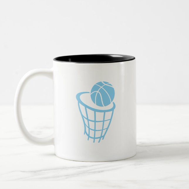 Caneca De Café Em Dois Tons Basquetebol dos azuis bebés (Esquerda)