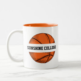 Caneca De Café Em Dois Tons Basquetebol Nome da Equipe Favorita
