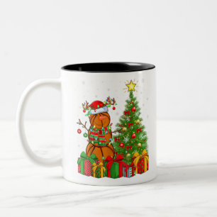 Caneca De Café Em Dois Tons Basquetebol Snowman Luz Xmas Árvore de Basquete