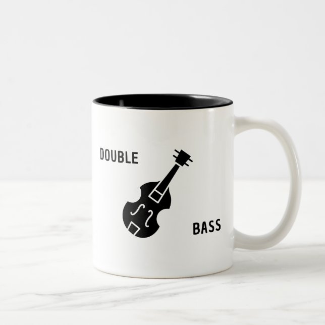 Caneca De Café Em Dois Tons Bass duplo em preto (Direita)