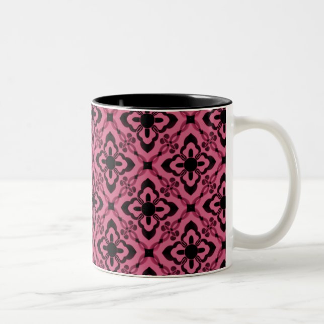 Caneca De Café Em Dois Tons Basta Dazzling Damask Mug, Rosa (Direita)