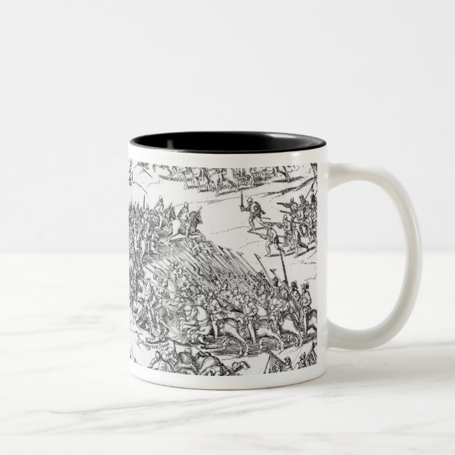 Caneca De Café Em Dois Tons Batalha de Courtrais entre francês e flamengo (Direita)