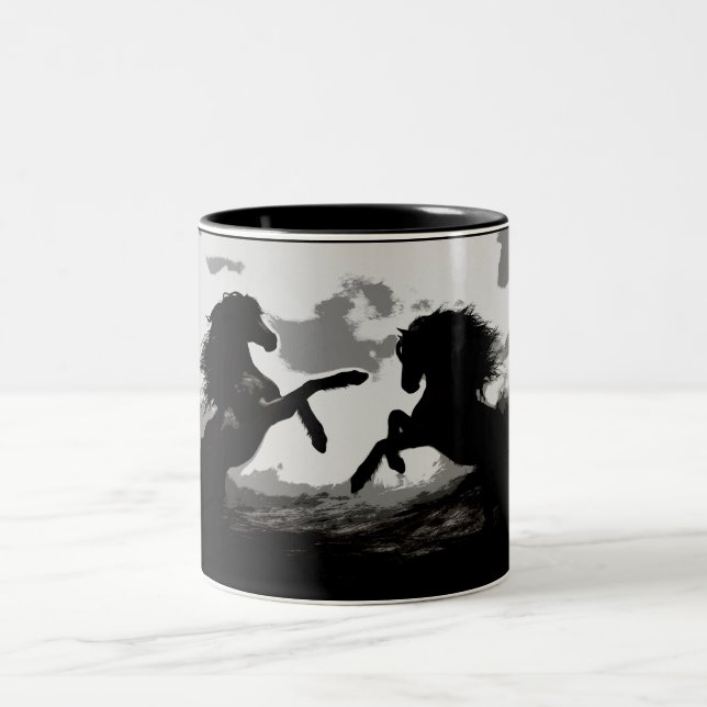 Caneca De Café Em Dois Tons Batalha dos Cavalos - Arte Equina (Centro)