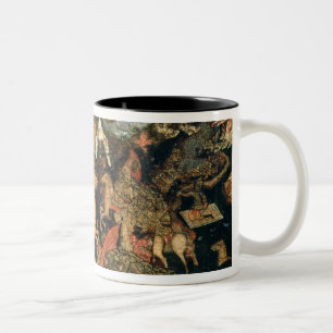 Caneca De Café Em Dois Tons Batalha entre as tropas do russo e do Tatar