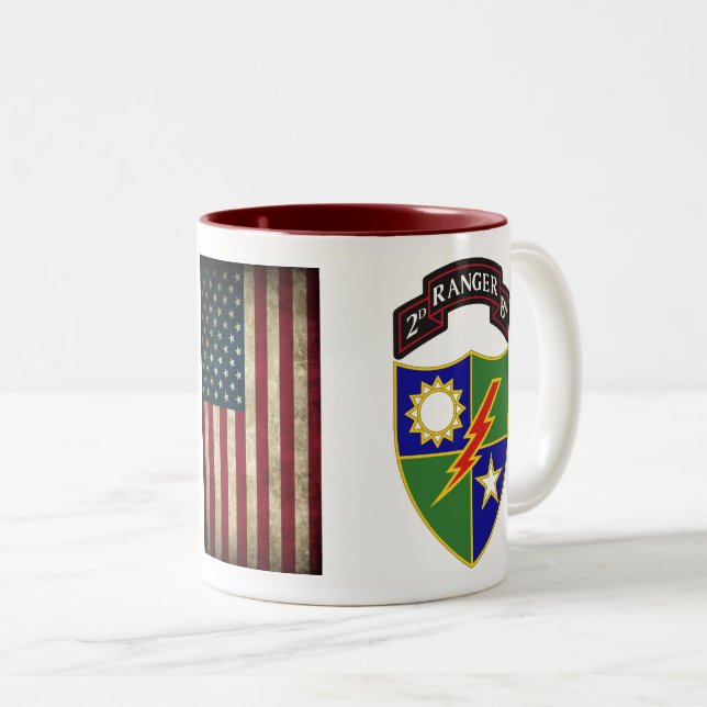 Caneca De Café Em Dois Tons Batalhão de segundos - 75º Regimento Ranger - Mug (Frente Esquerda)
