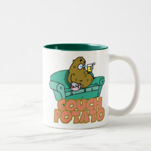 Caneca De Café Em Dois Tons Batata de Sofá Engraçada