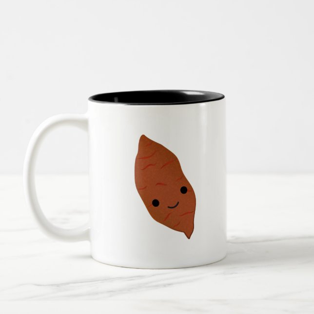 Caneca De Café Em Dois Tons Batata doce de Kawaii (Esquerda)