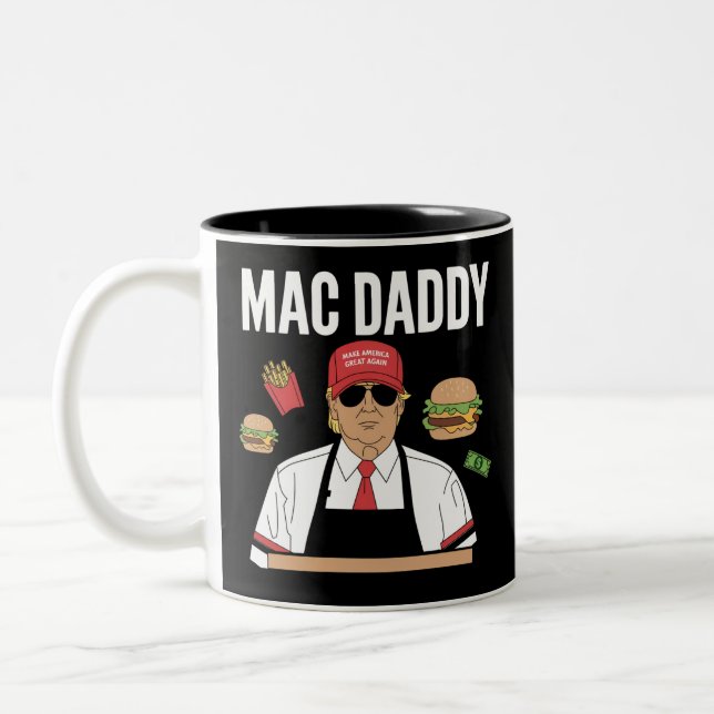 Caneca De Café Em Dois Tons Batata Frita Trump Engraçada Fazendo Batatas Frita (Esquerda)