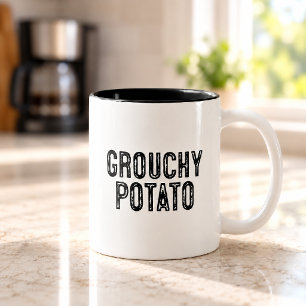 Caneca De Café Em Dois Tons Batata Mal-Humorada Frase Divertida Para Amantes d