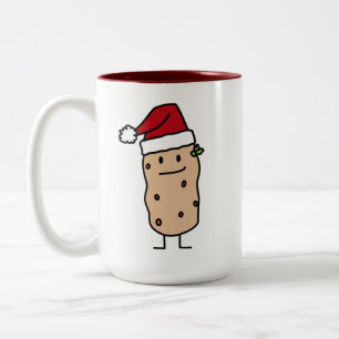 Caneca De Café Em Dois Tons Batatas da batata que vestem o chapéu do papai