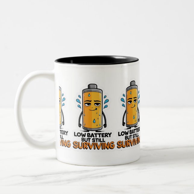 Caneca De Café Em Dois Tons Bateria fraca (Esquerda)