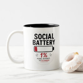 Caneca De Café Em Dois Tons Bateria Social Baixa Adesivo Engraçado para Introv