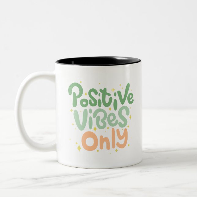 Caneca De Café Em Dois Tons Batidas bonitas Positivas Apenas Mug (Esquerda)